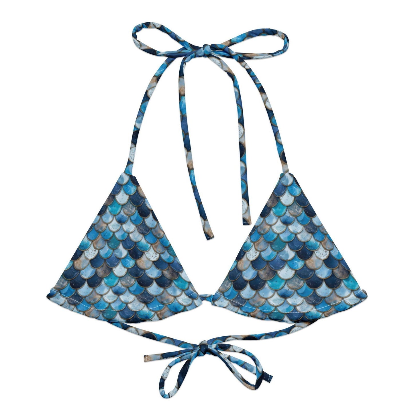 Deep Sea Sapphire Siren Eco String Bikini Top - Salinity Swimwear