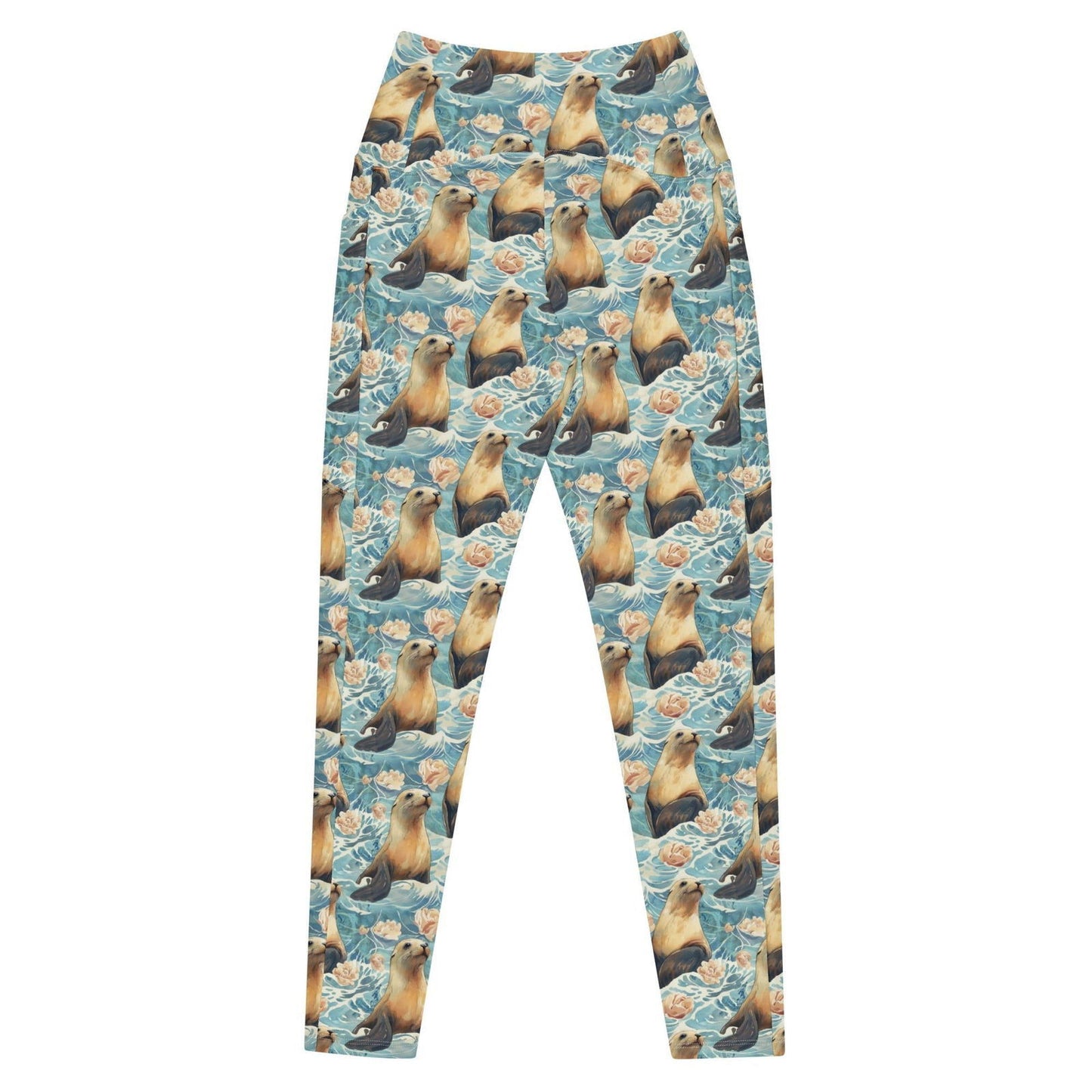 Seaside Sea Lion Eco Swim Leggings With Pockets - Salinity Swimwear