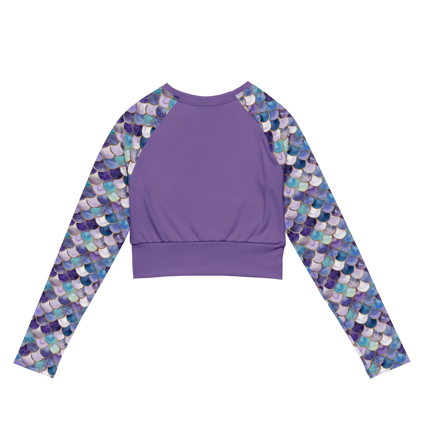 Salinity Swimwear Amethyst Ocean Mermaid Long Sleeve Eco Cropped Rash Guard Solid Cropped Rash Guard