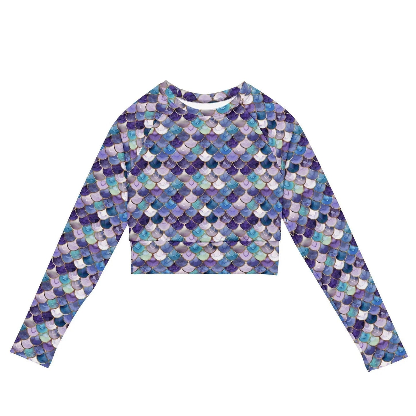 Amethyst Ocean Mermaid Long Sleeve Eco Cropped Rash Guard - Salinity Swimwear