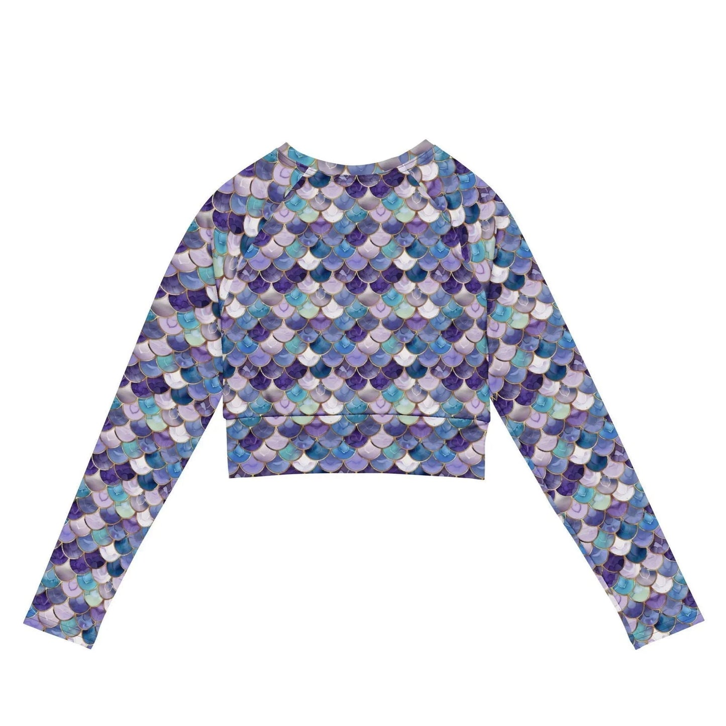 Amethyst Ocean Mermaid Long Sleeve Eco Cropped Rash Guard - Salinity Swimwear
