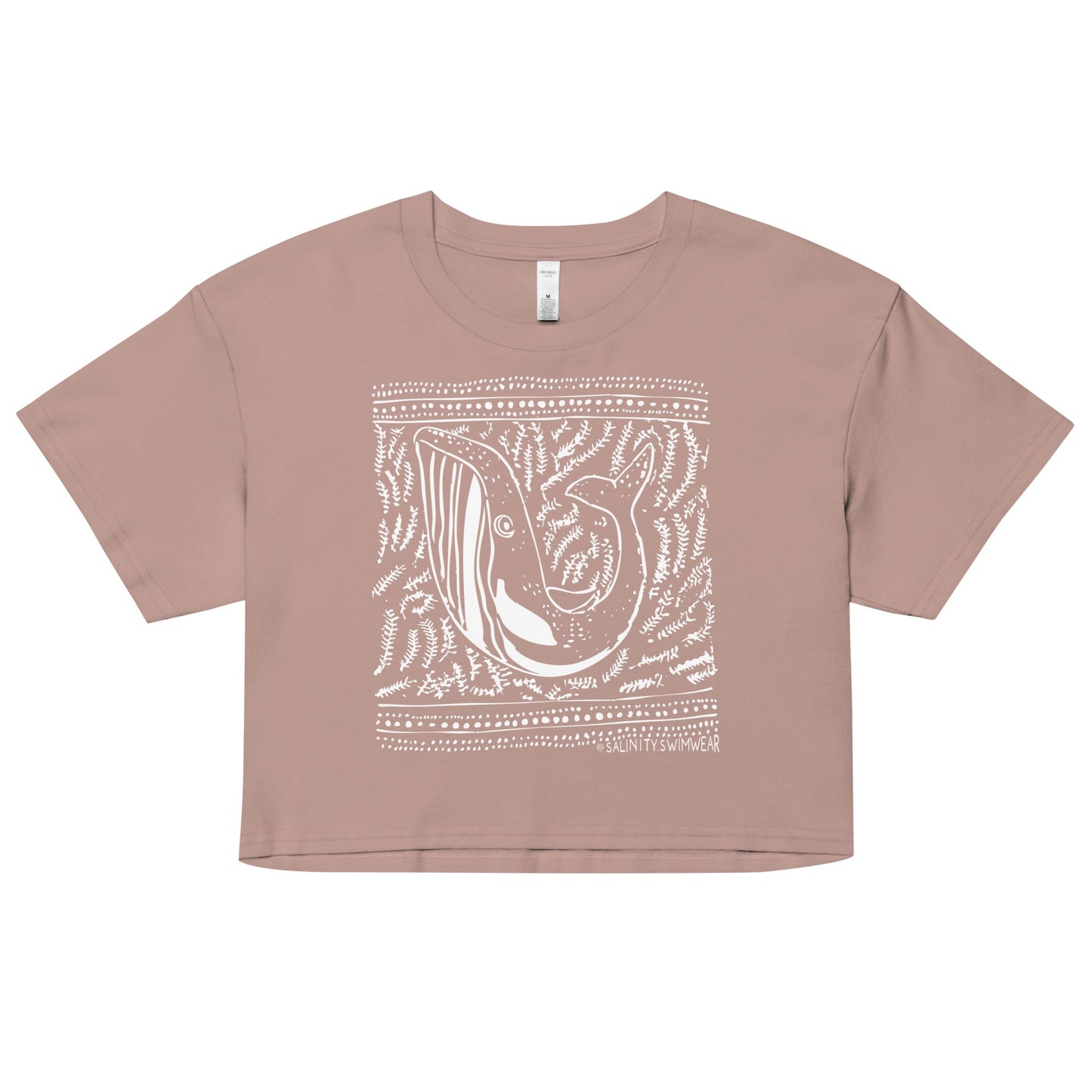 Salinity Swimwear Block Print Whale Women’s Crop Top T-Shirt
