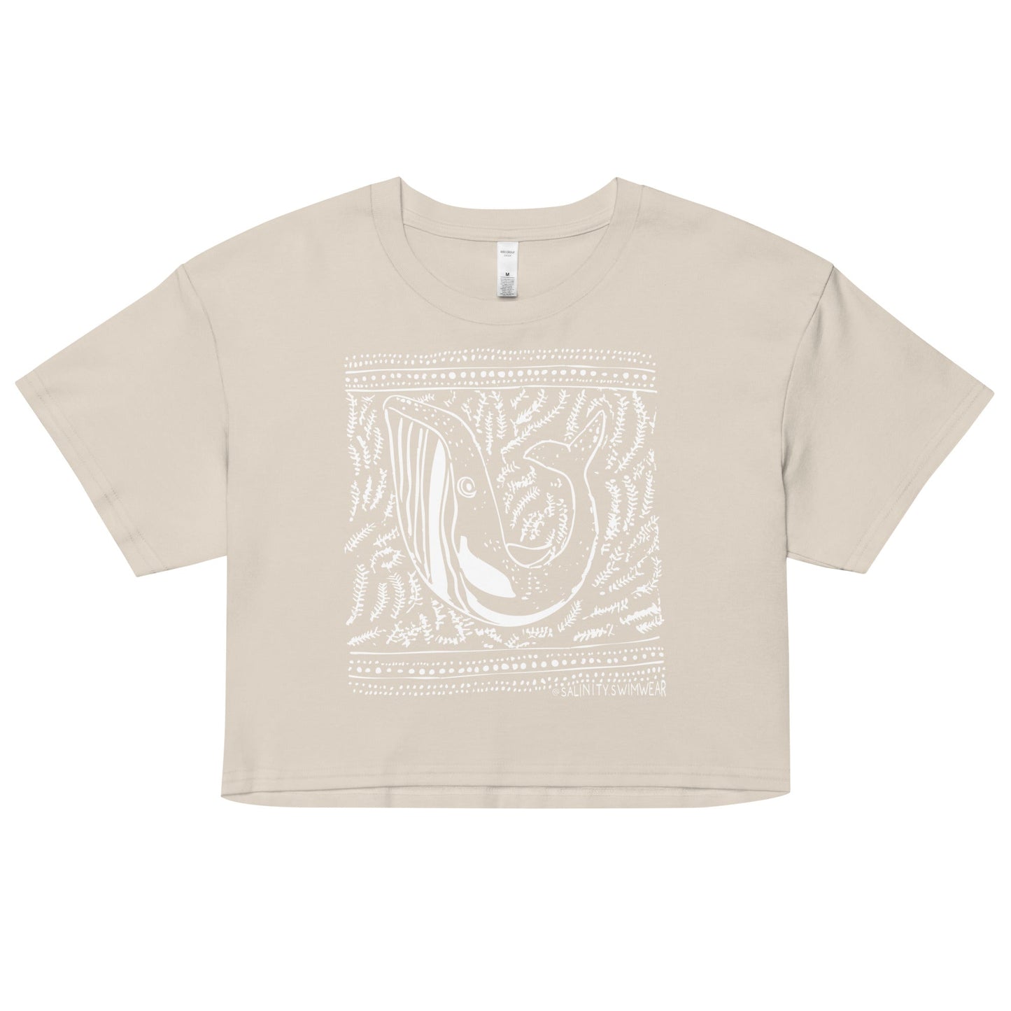 Salinity Swimwear Block Print Whale Women’s Crop Top T-Shirt