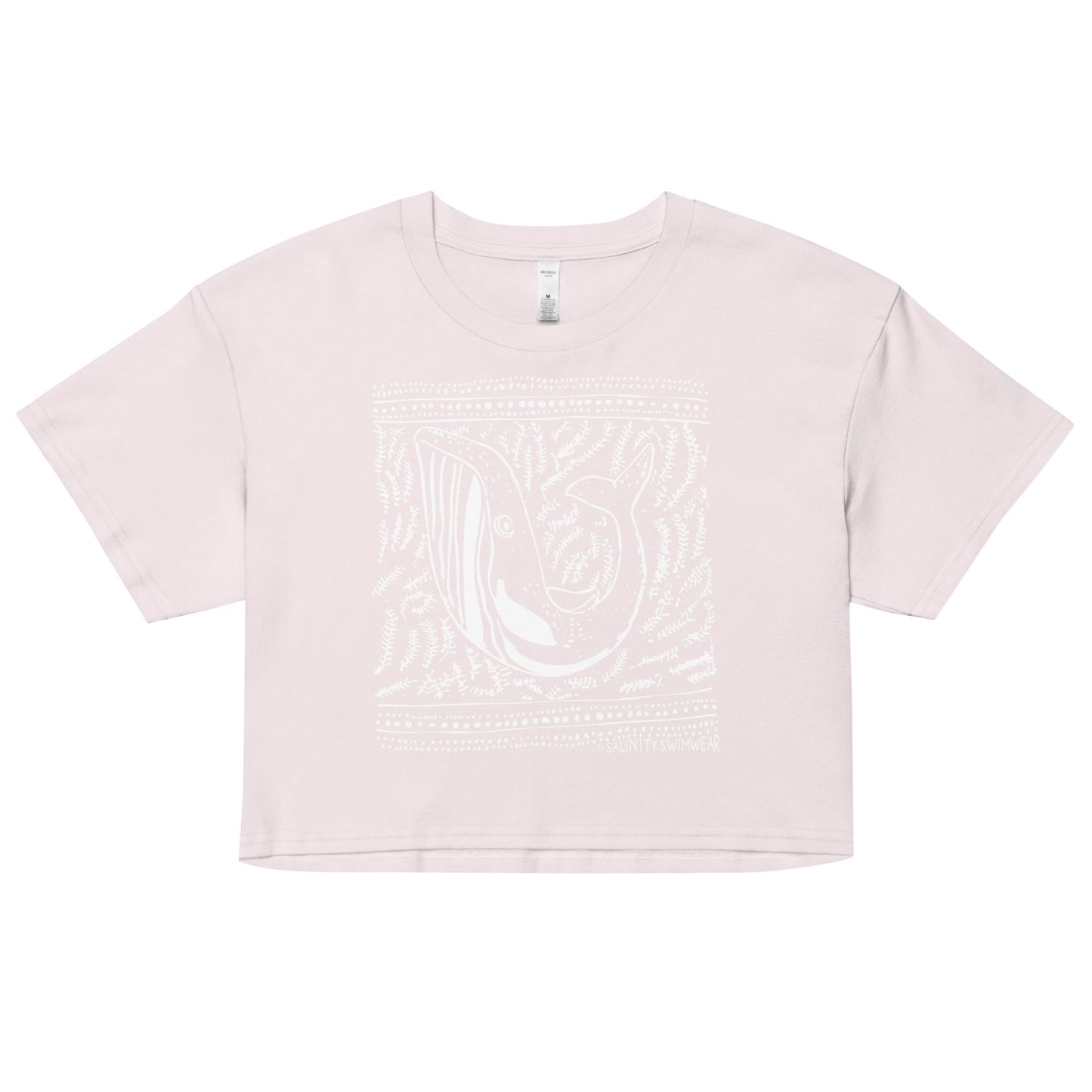 Salinity Swimwear Block Print Whale Women’s Crop Top T-Shirt