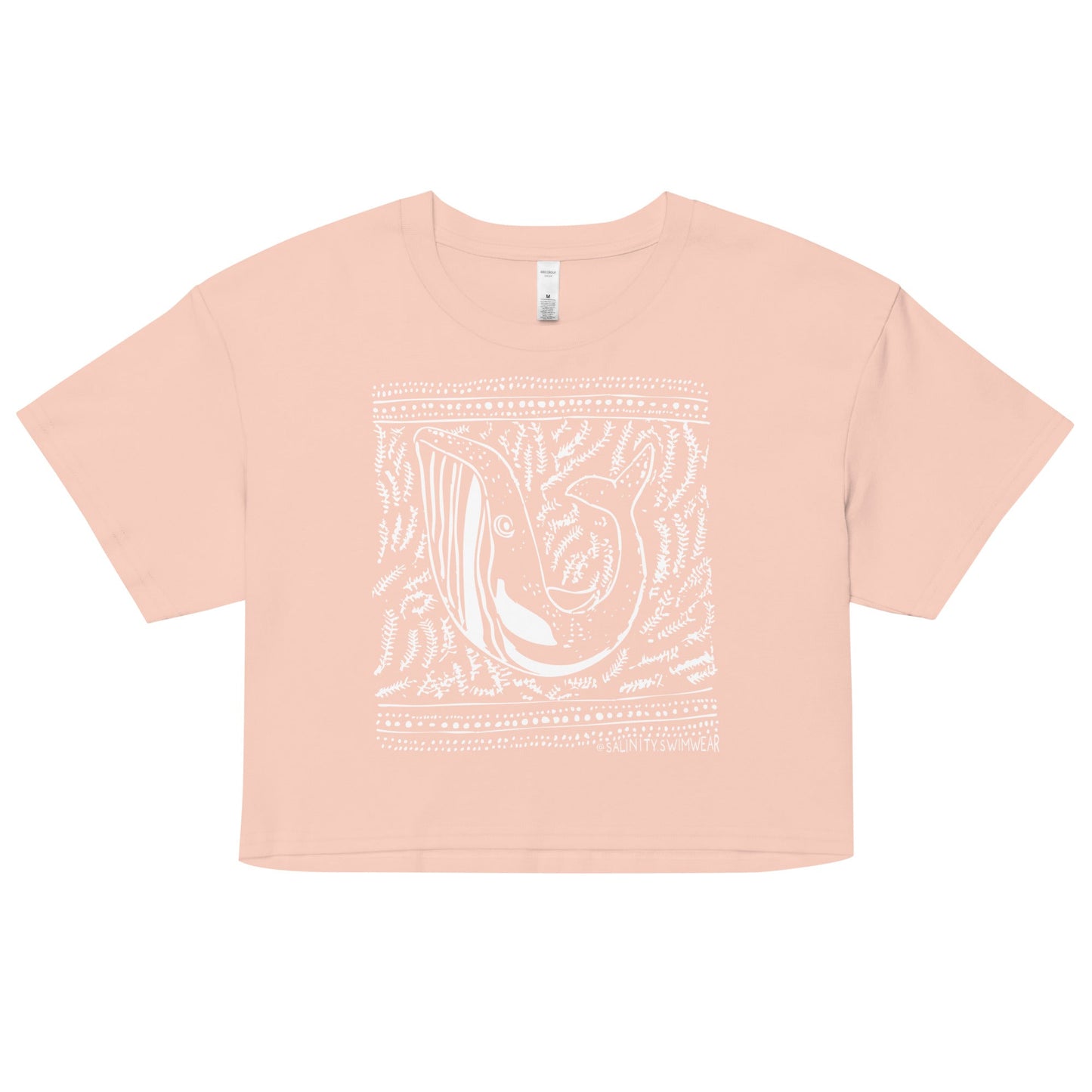 Salinity Swimwear Block Print Whale Women’s Crop Top T-Shirt