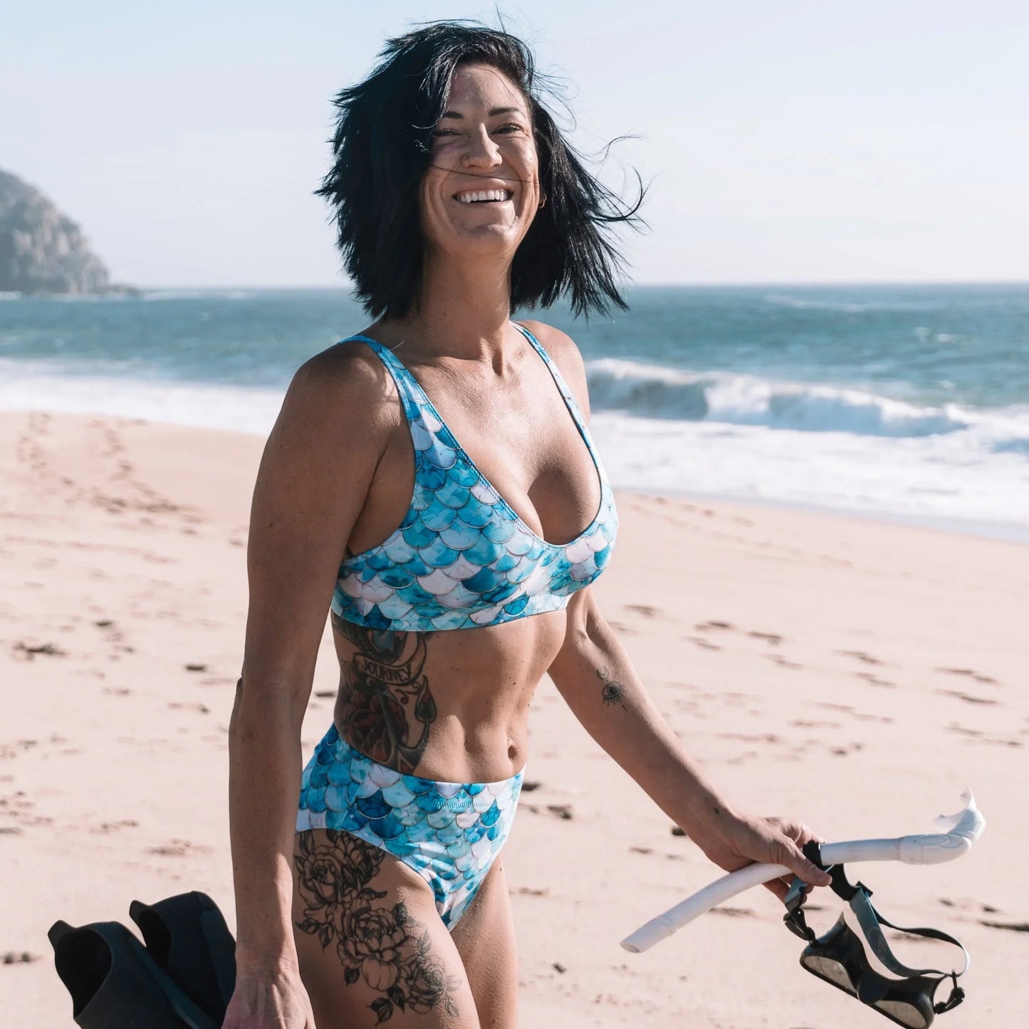 Blue Lagoon Mermaid Eco High-Waisted Bikini Set - Salinity Swimwear