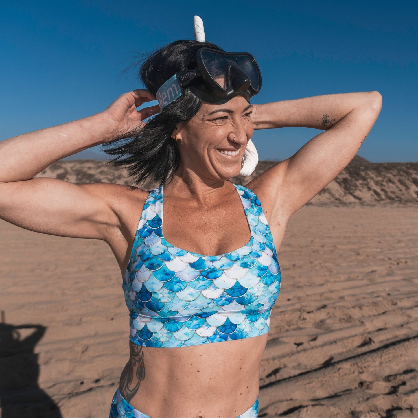 Salinity Swimwear Blue Lagoon Mermaid Eco Sports Bra Top Sports Top