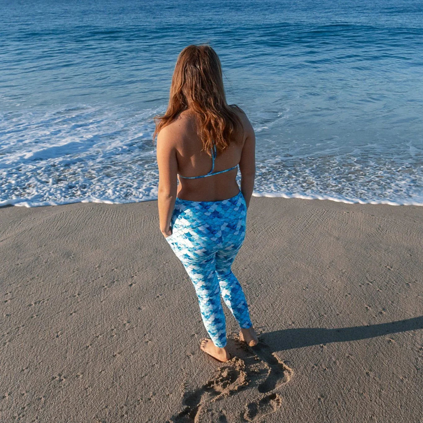 Blue Lagoon Mermaid Eco Swim Leggings With Pockets - Salinity Swimwear