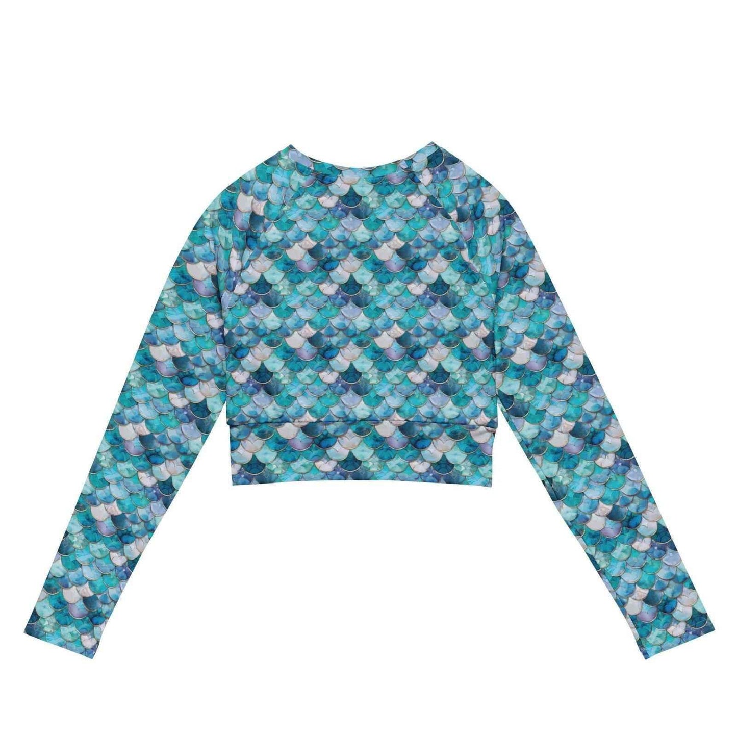 Blue Lagoon Mermaid Long Sleeve Eco Cropped Rash Guard - Salinity Swimwear