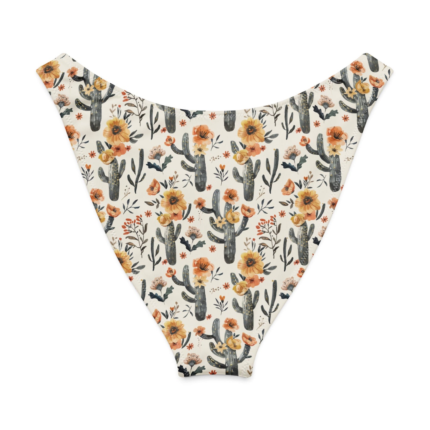 Salinity Swimwear Cactus Sunflower Eco High - Leg Cheeky Bikini Bottom Bikini Bottom