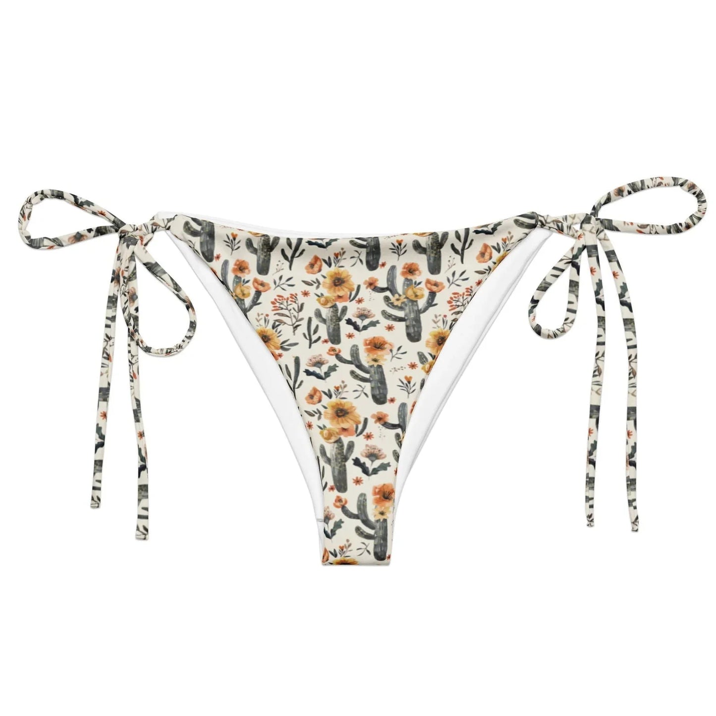 Cactus Sunflower Eco String Bikini Bottom - Salinity Swimwear