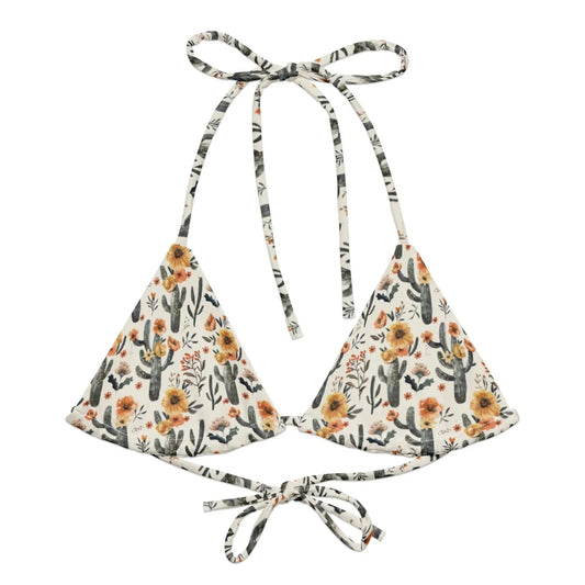 Cactus Sunflower Eco String Bikini Top - Salinity Swimwear