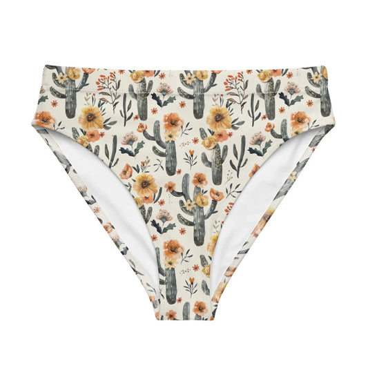 Cactus Sunflower High-Waisted Bikini Bottom - Salinity Swimwear