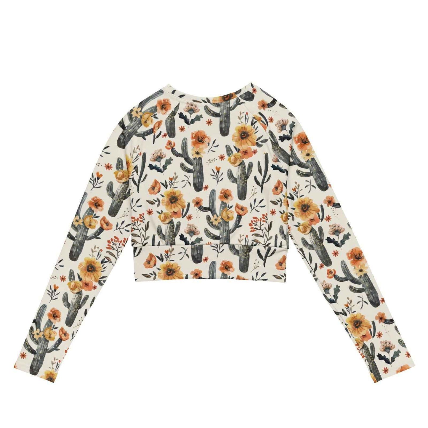 Salinity Swimwear Cactus Sunflower Long Sleeve Eco Cropped Rash Guard Cropped Rash Guard