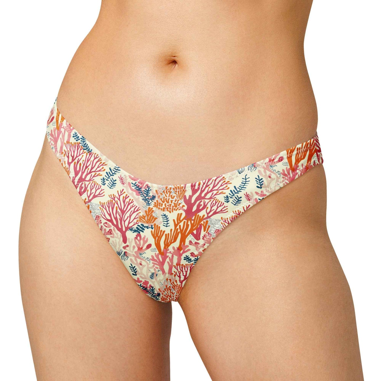 Salinity Swimwear Coral Reef Eco High - Leg Cheeky Bikini Bottom Bikini Bottom