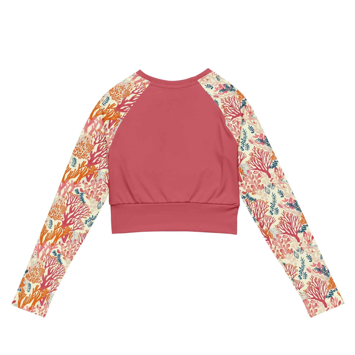Salinity Swimwear Coral Reef Long Sleeve Eco Cropped Rash Guard Solid Cropped Rash Guard