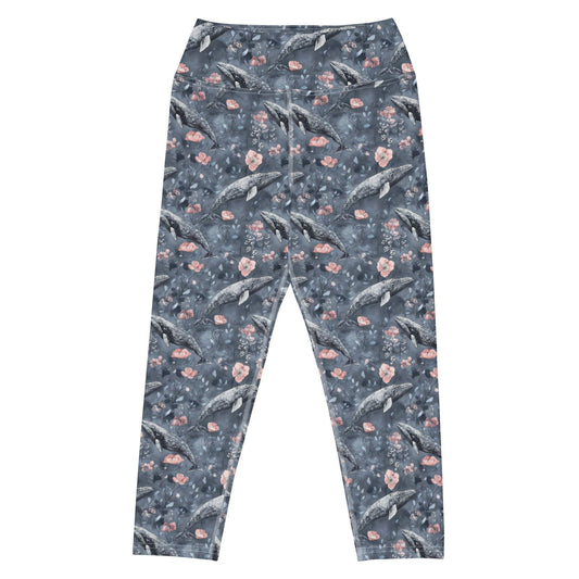 Dusky Gray Whale Capri Swim Leggings - Salinity Swimwear