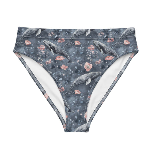 Dusky Gray Whale Eco High-Waisted Bikini Bottom - Salinity Swimwear