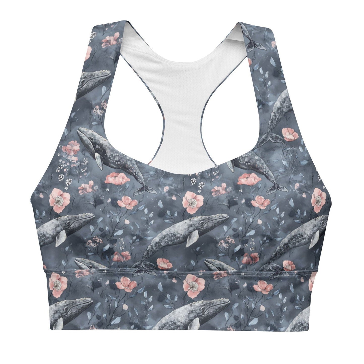 Salinity Swimwear Dusky Gray Whale Eco Sports Bra Top Sports Top