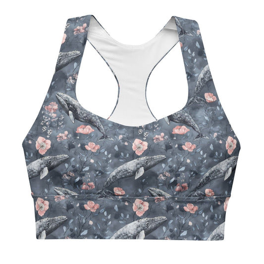 Dusky Gray Whale Eco Sports Bra Top - Salinity Swimwear