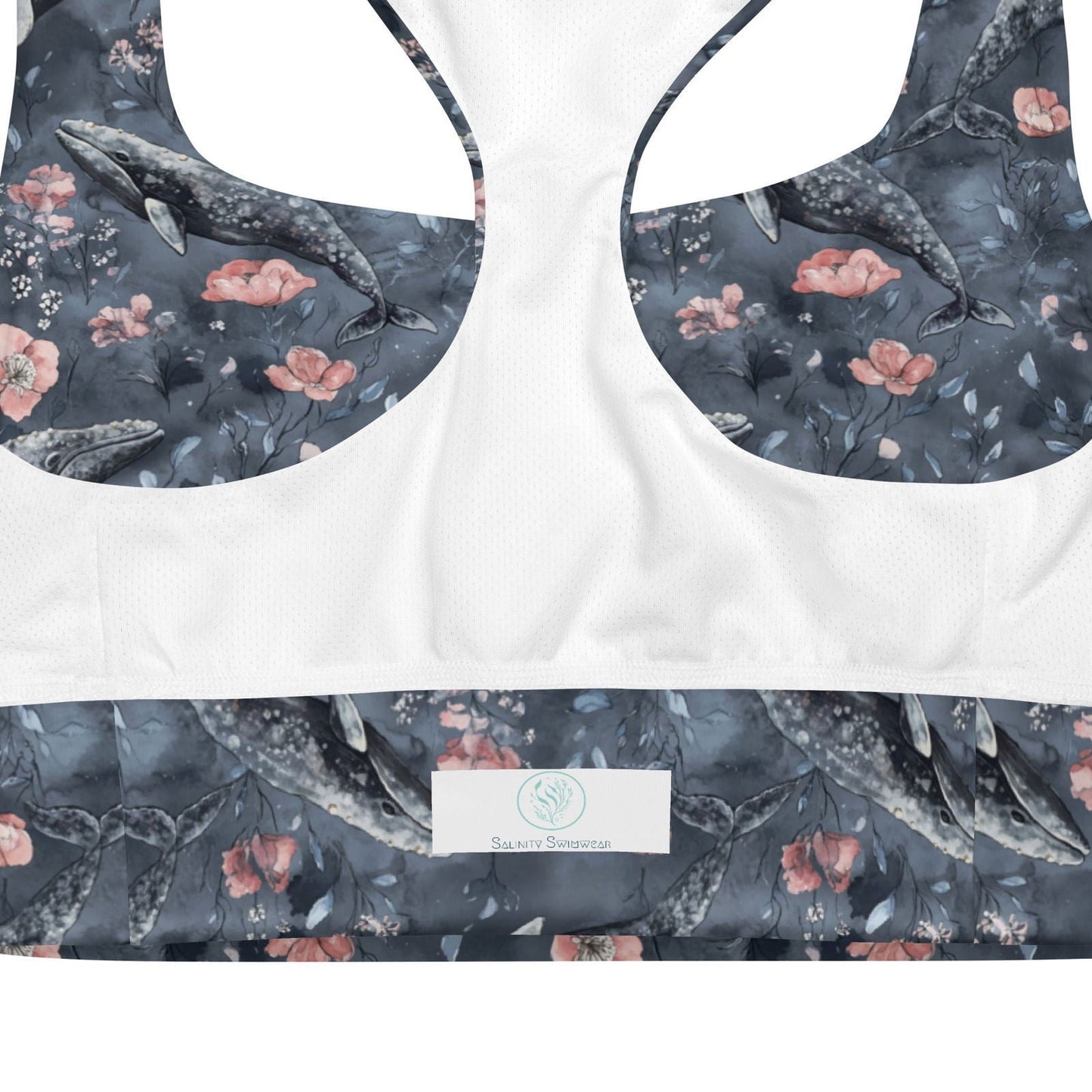 Salinity Swimwear Dusky Gray Whale Eco Sports Bra Top Sports Top