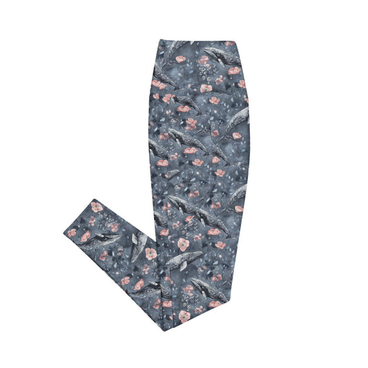 Dusky Gray Whale Eco Swim Leggings With Pockets - Salinity Swimwear