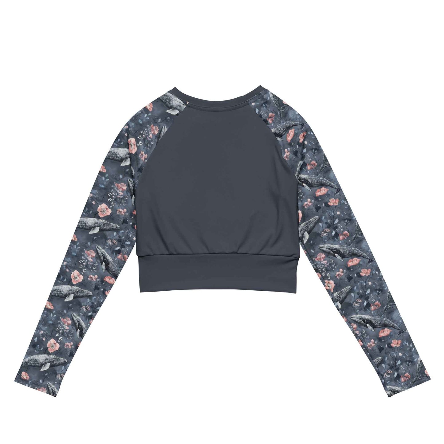 Salinity Swimwear Dusky Gray Whale Long Sleeve Eco Cropped Rash Guard Solid Cropped Rash Guard