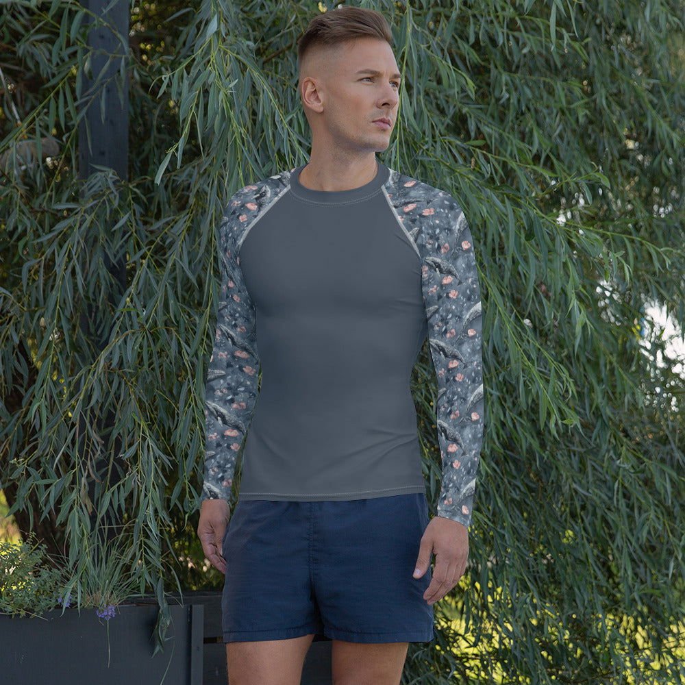 Dusky Gray Whale Men's Rash Guard - Salinity Swimwear