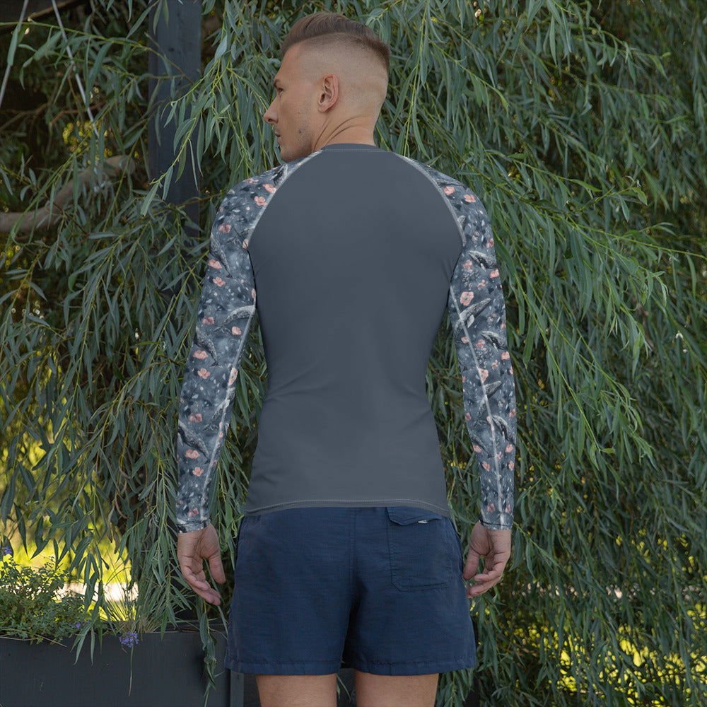 Dusky Gray Whale Men's Rash Guard - Salinity Swimwear