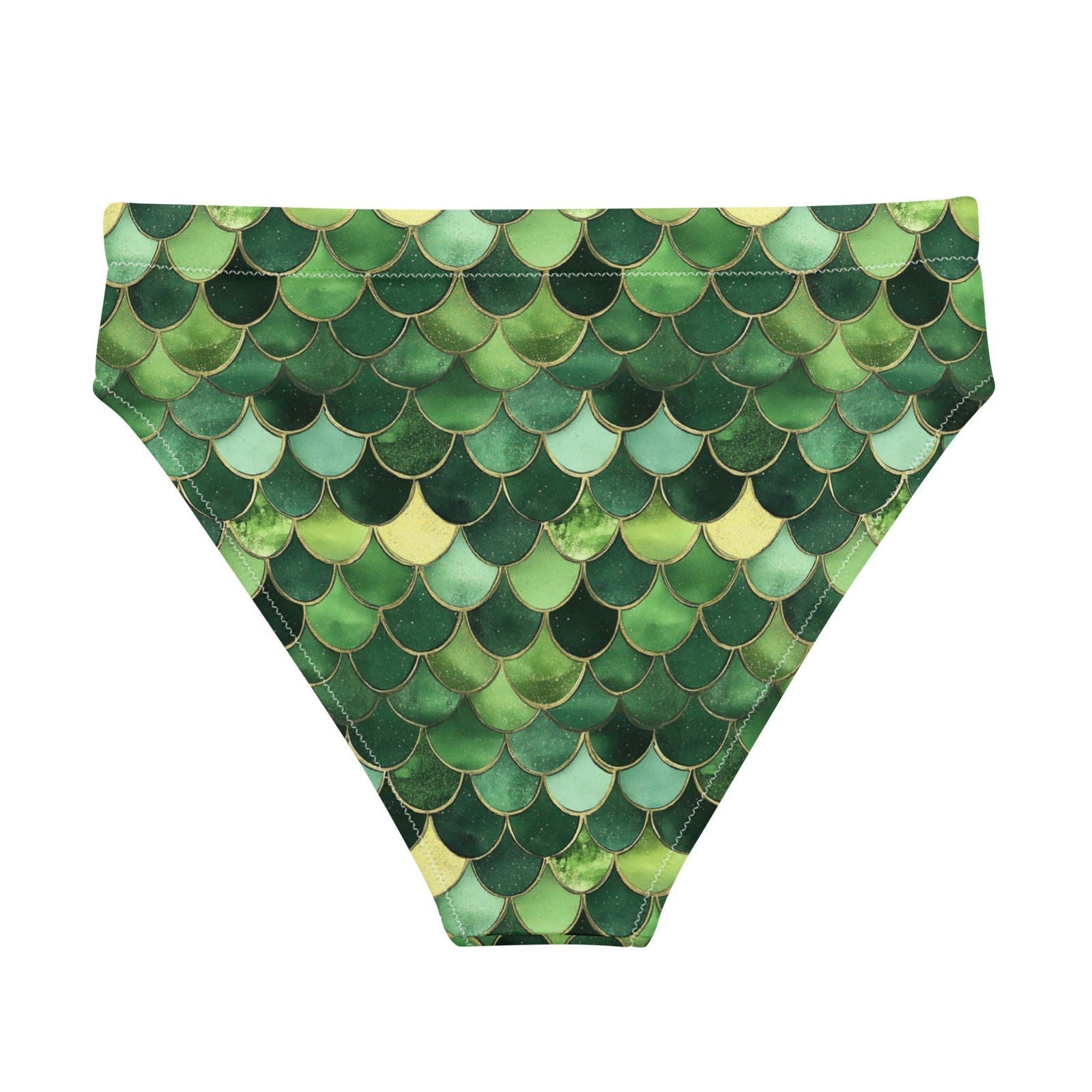 Emerald Siren Envy Eco High-Waisted Bikini Bottom - Salinity Swimwear