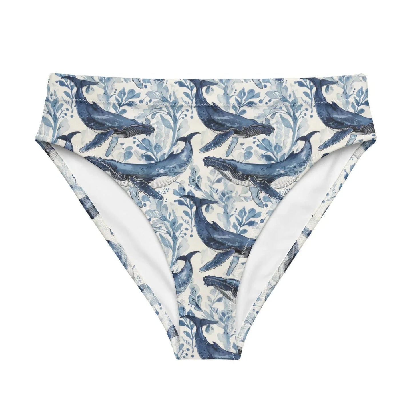 Humpback Whale Song Eco High-Waisted Bikini Bottom - Salinity Swimwear