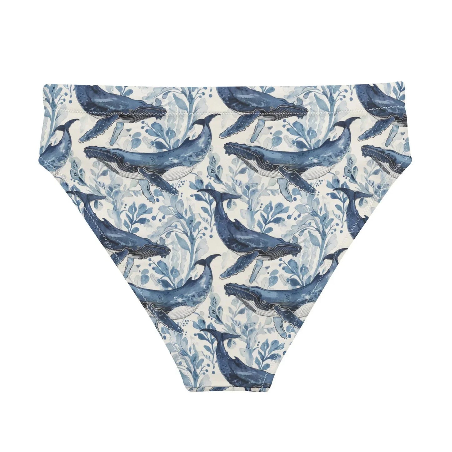 Humpback Whale Song Eco High-Waisted Bikini Bottom - Salinity Swimwear