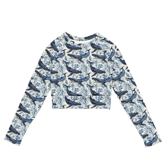 Humpback Whale Song Eco Cropped Rash Guard - Salinity Swimwear