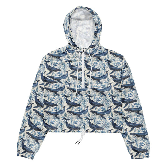 Humpback Whale Song Women’s cropped Windbreaker - Salinity Swimwear