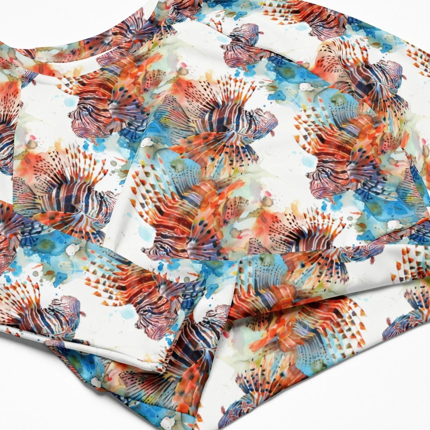 Invasive Lionfish Eco Cropped Rash Guard - Salinity Swimwear