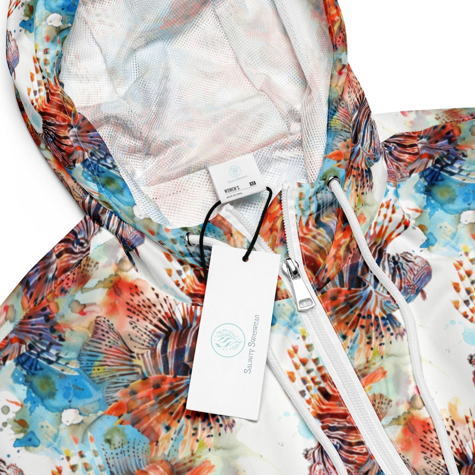 Invasive Lionfish Women’s cropped Windbreaker - Salinity Swimwear