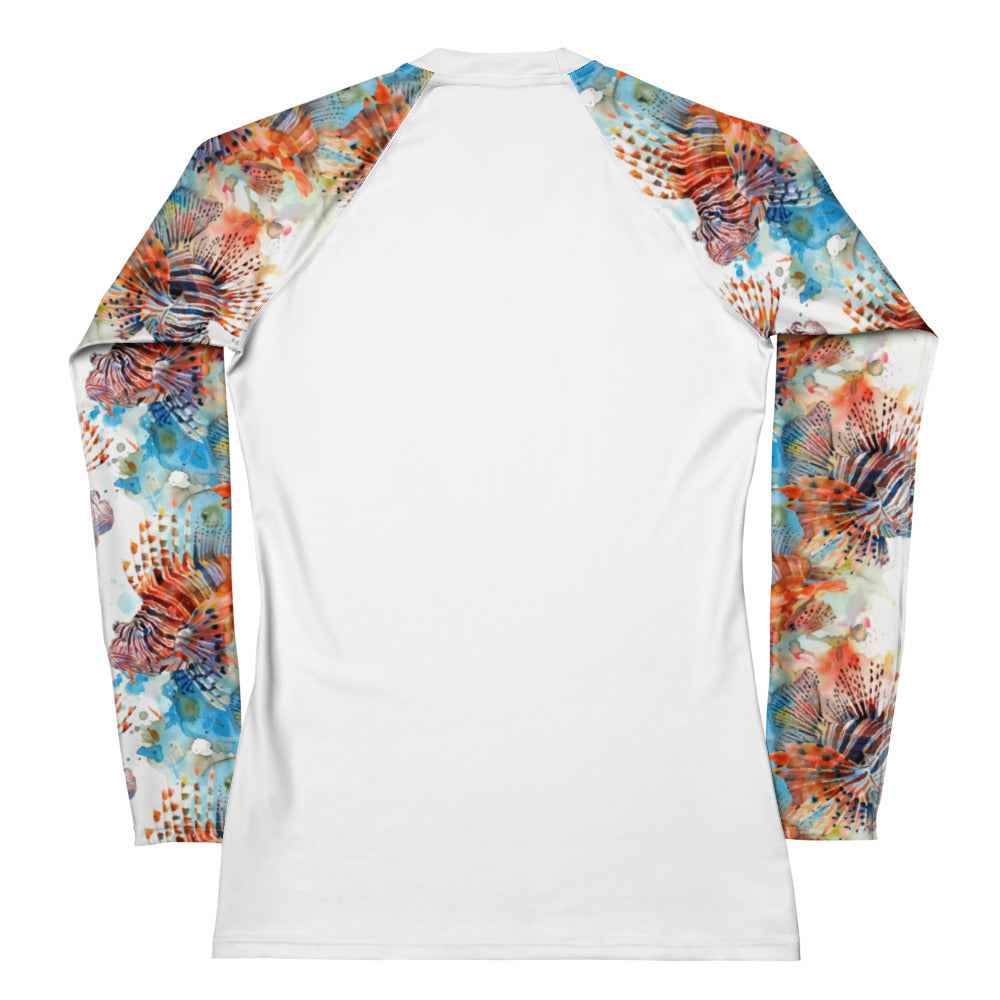 Salinity Swimwear Invasive Lionfish Women's Rash Guard Solid Rash Guard