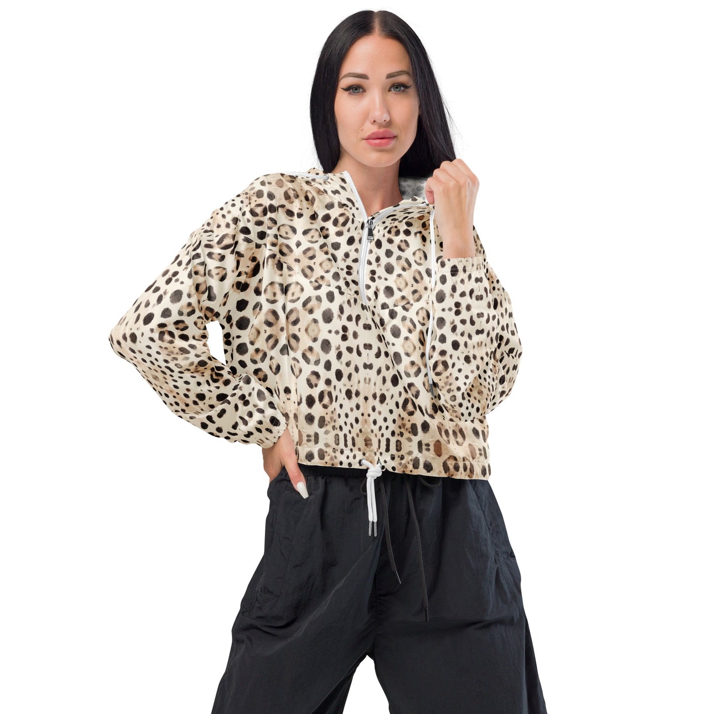 Salinity Swimwear Leopard Shark Women’s Cropped Windbreaker Windbreaker