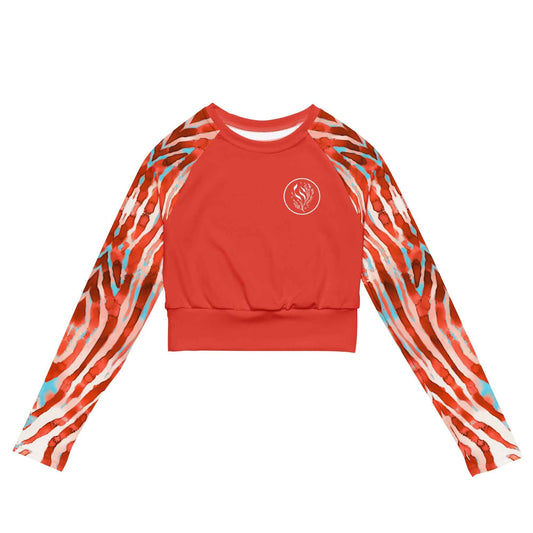 Salinity Swimwear Lionfish Stripes Eco Cropped Rash Guard Solid Cropped Rash Guard