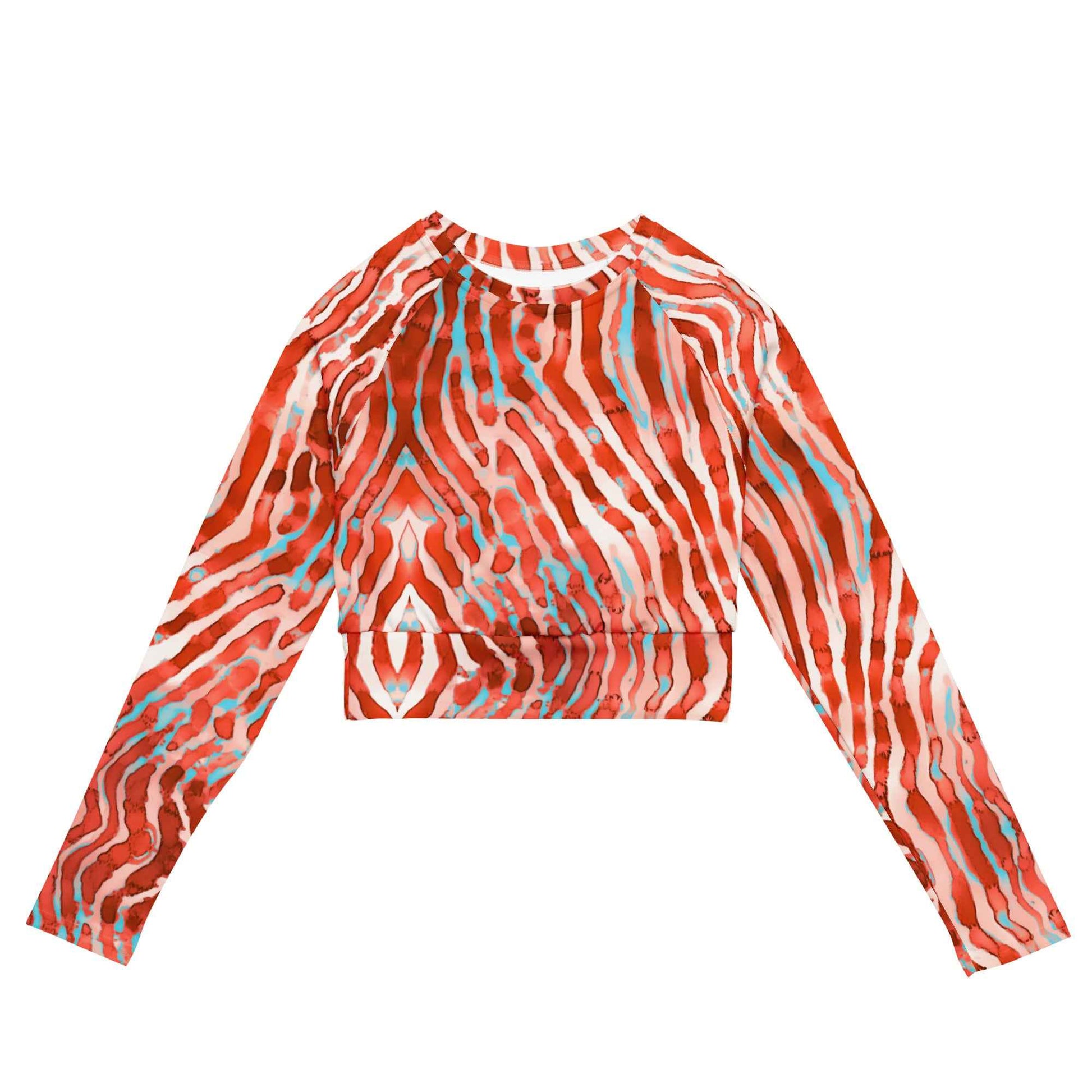 Salinity Swimwear Lionfish Stripes Eco Cropped Rash Guard Cropped Rash Guard