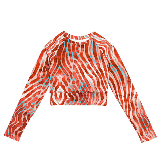 Salinity Swimwear Lionfish Stripes Eco Cropped Rash Guard Cropped Rash Guard