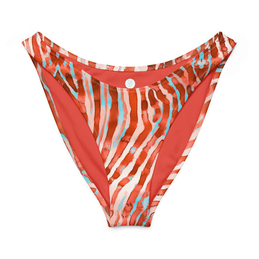 Salinity Swimwear Lionfish Stripes Eco High - Leg Cheeky Bikini Bottom Bikini Bottom