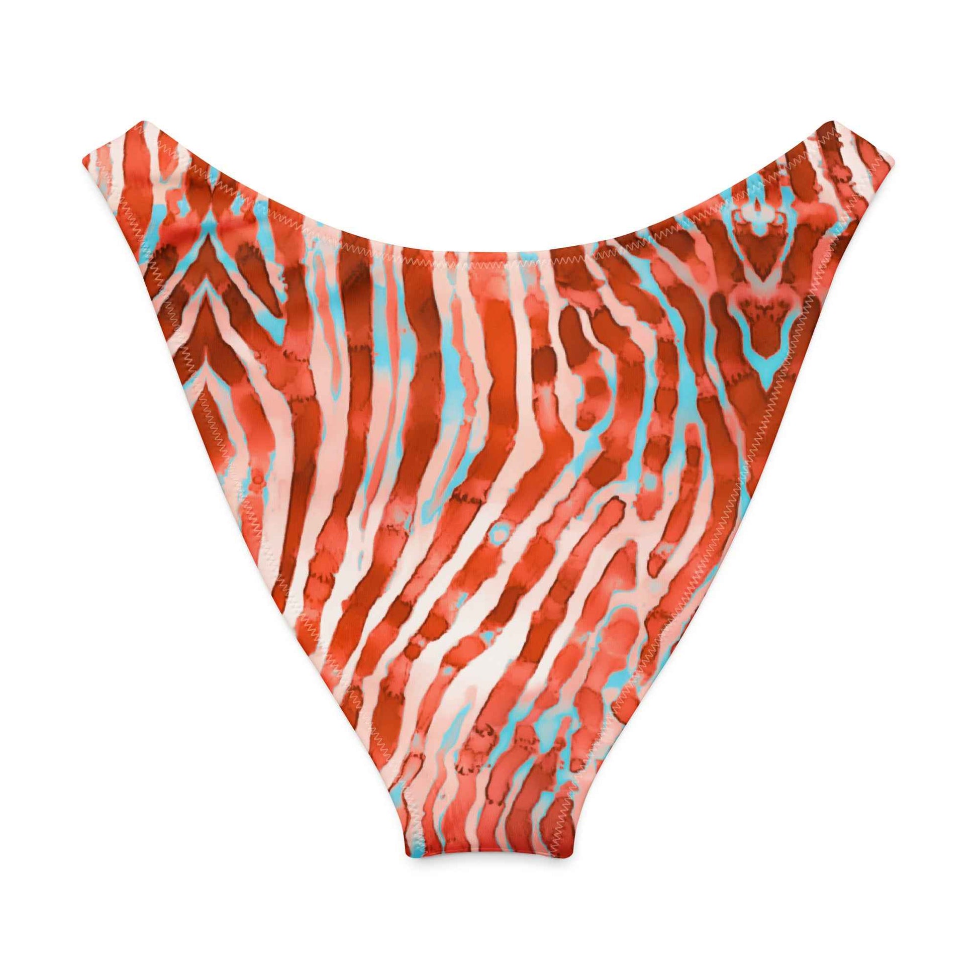 Salinity Swimwear Lionfish Stripes Eco High - Leg Cheeky Bikini Bottom Bikini Bottom