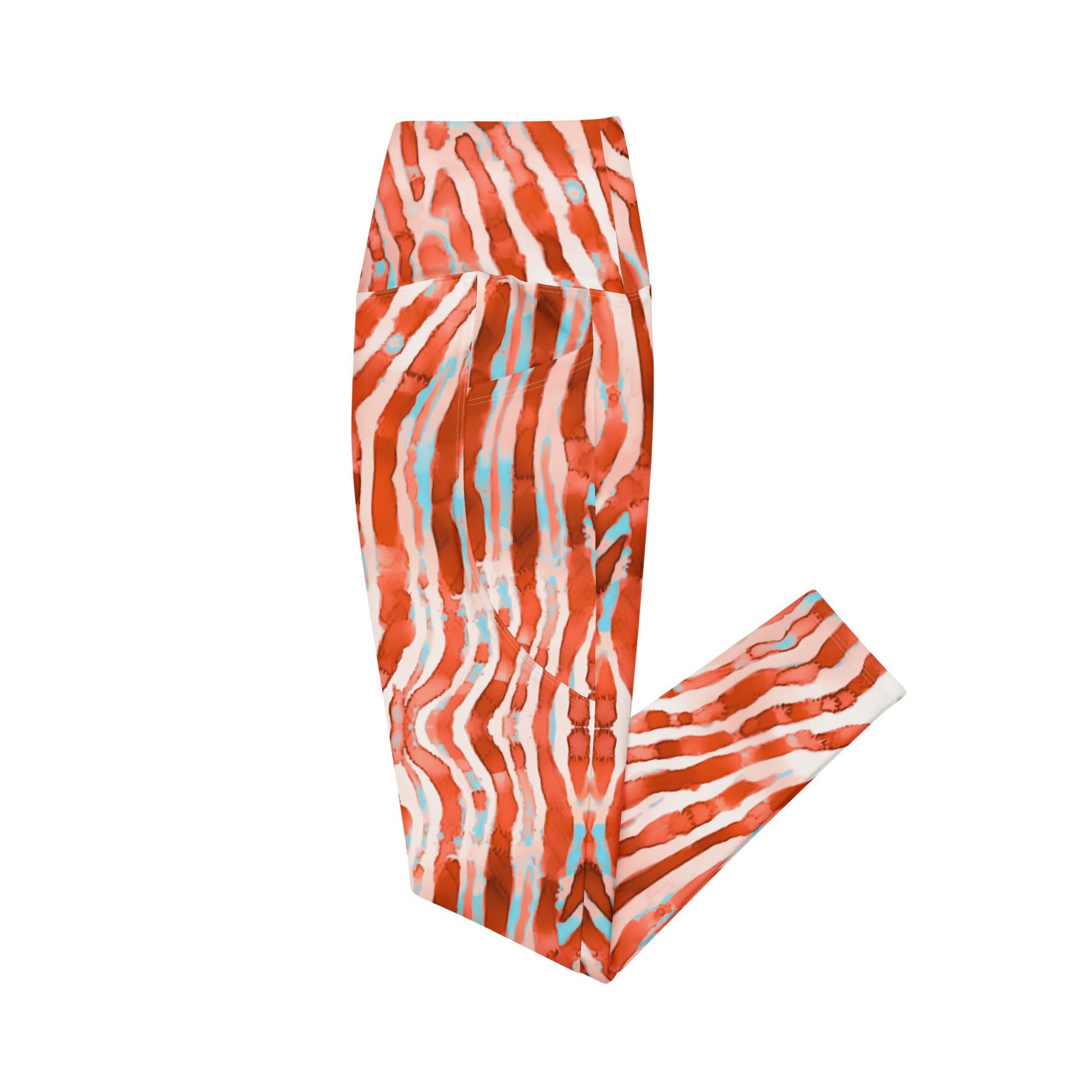 Salinity Swimwear Lionfish Stripes Eco Swim Leggings With Pockets Leggings
