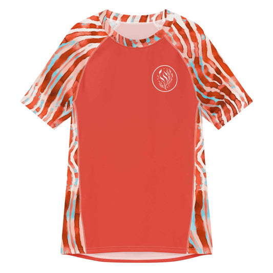 Salinity Swimwear Lionfish Stripes Men’s Short Sleeve Swim Shirt Rash Guard