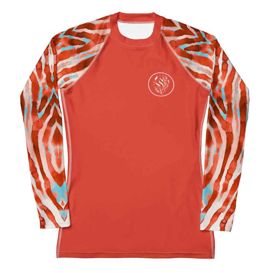 Salinity Swimwear Lionfish Stripes Women's Rash Guard Solid Rash Guard