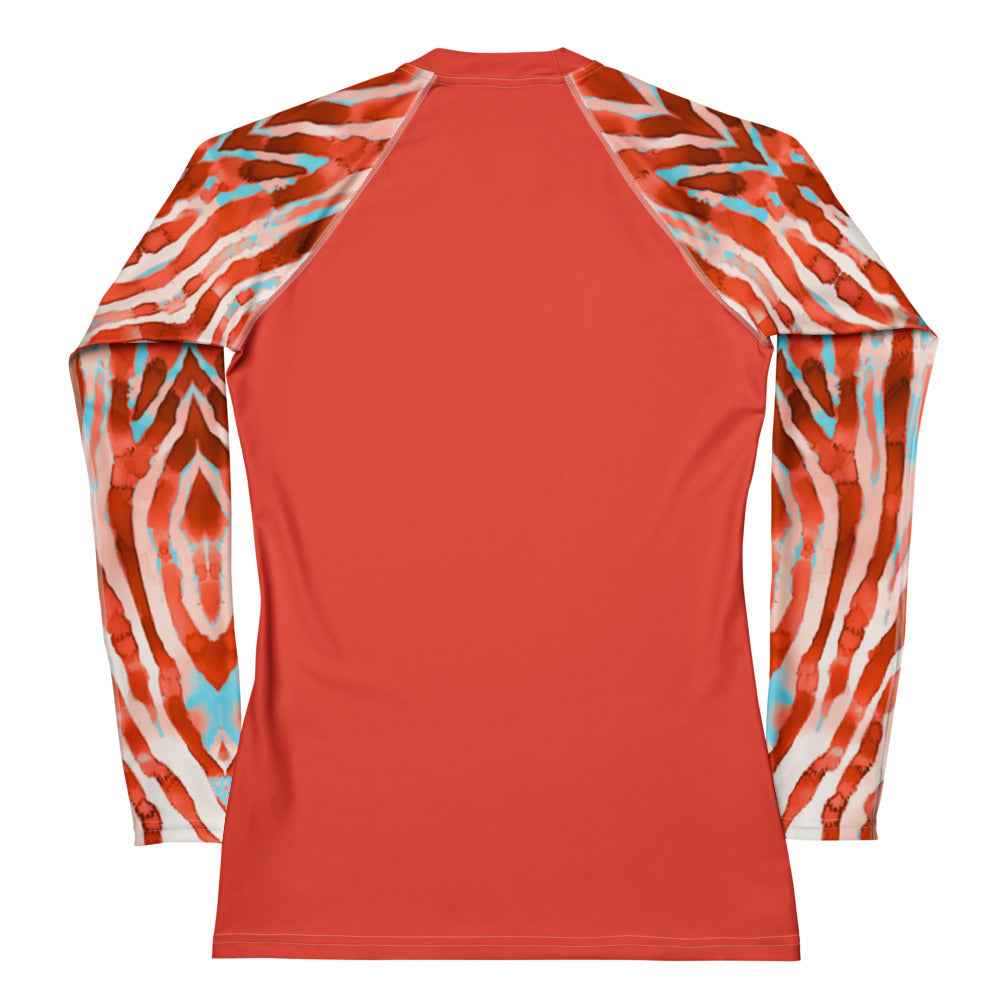 Salinity Swimwear Lionfish Stripes Women's Rash Guard Solid Rash Guard