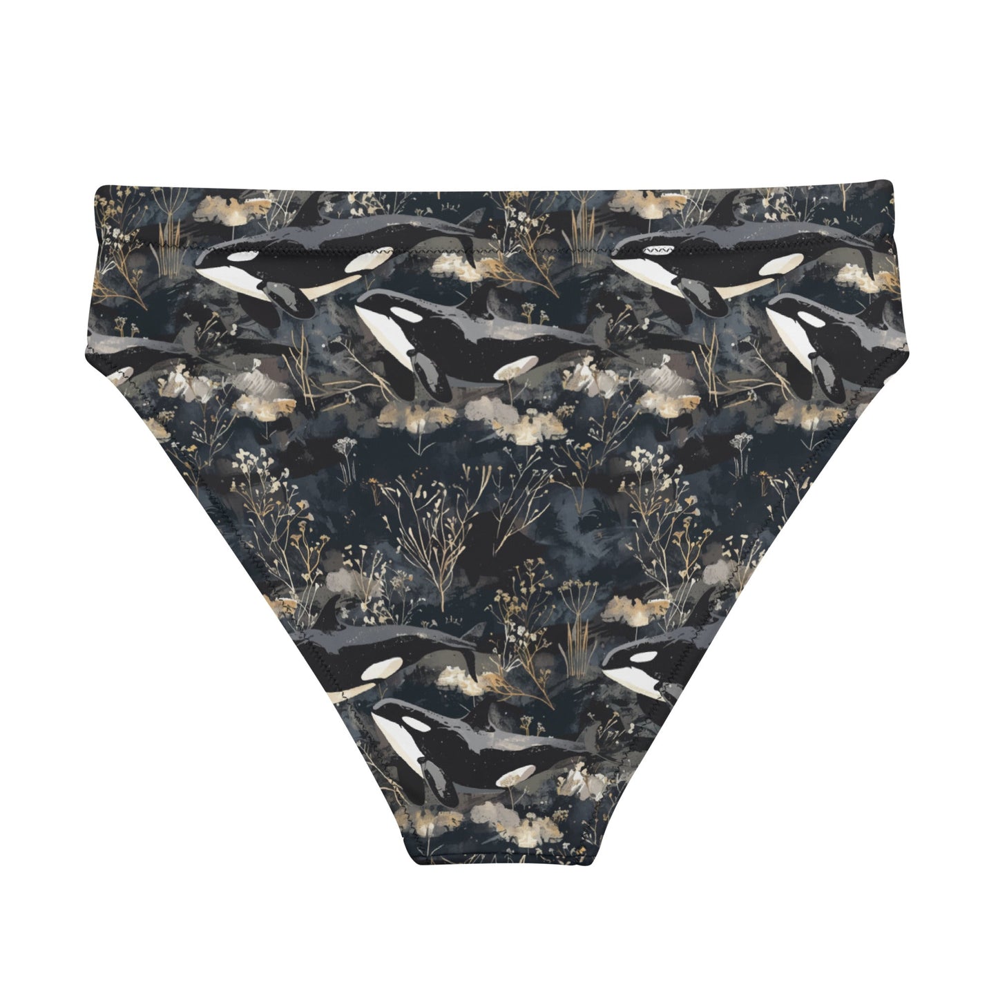 Midnight Orca Eco High-Waisted Bikini Bottom - Salinity Swimwear