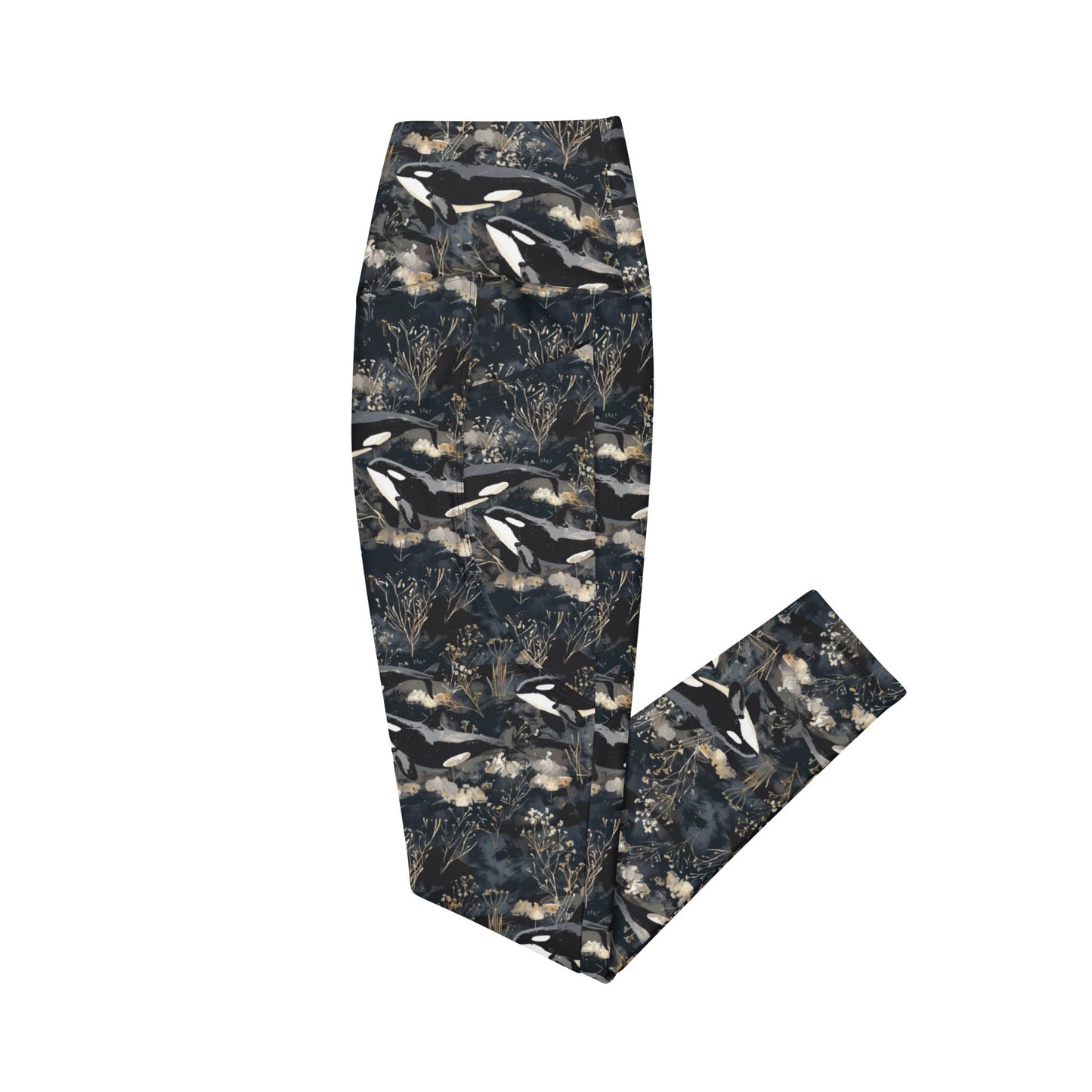 Midnight Orca Eco Swim Leggings With Pockets - Salinity Swimwear