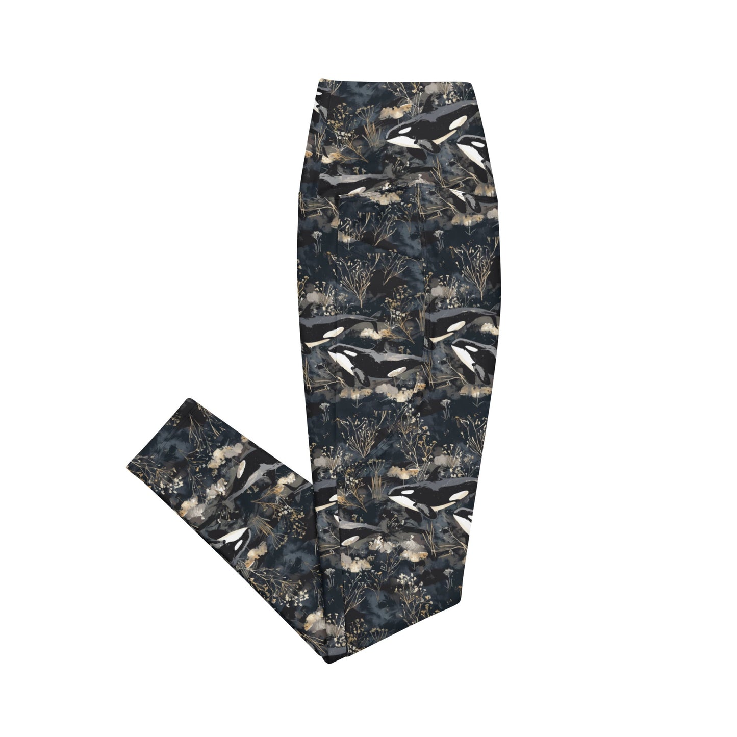Midnight Orca Eco Swim Leggings With Pockets - Salinity Swimwear